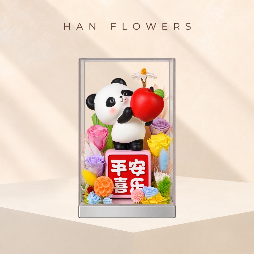 Large Panda Apple of Blessings Flower Gift
