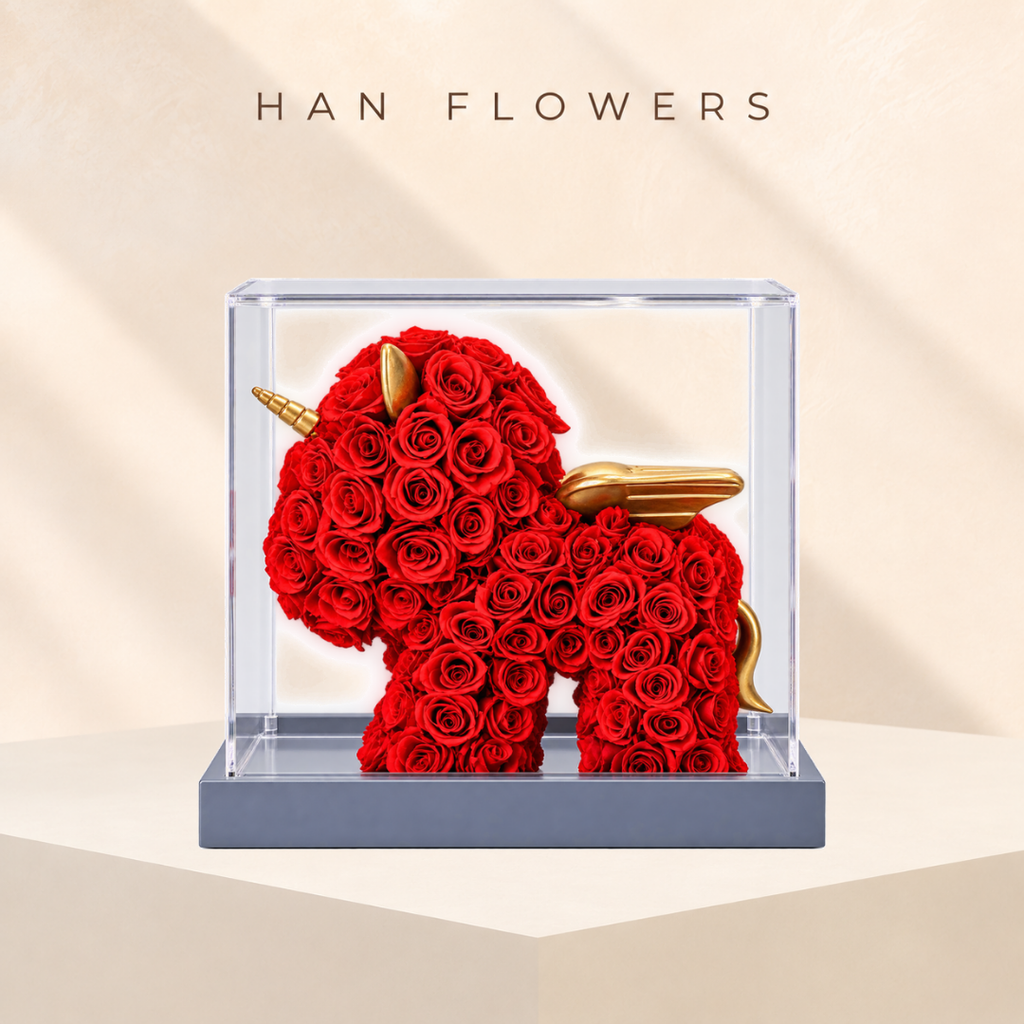 Red Unicorn Preserved Rose Dome