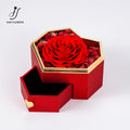 Preserved Rose with Heart Shape Jewelry Box