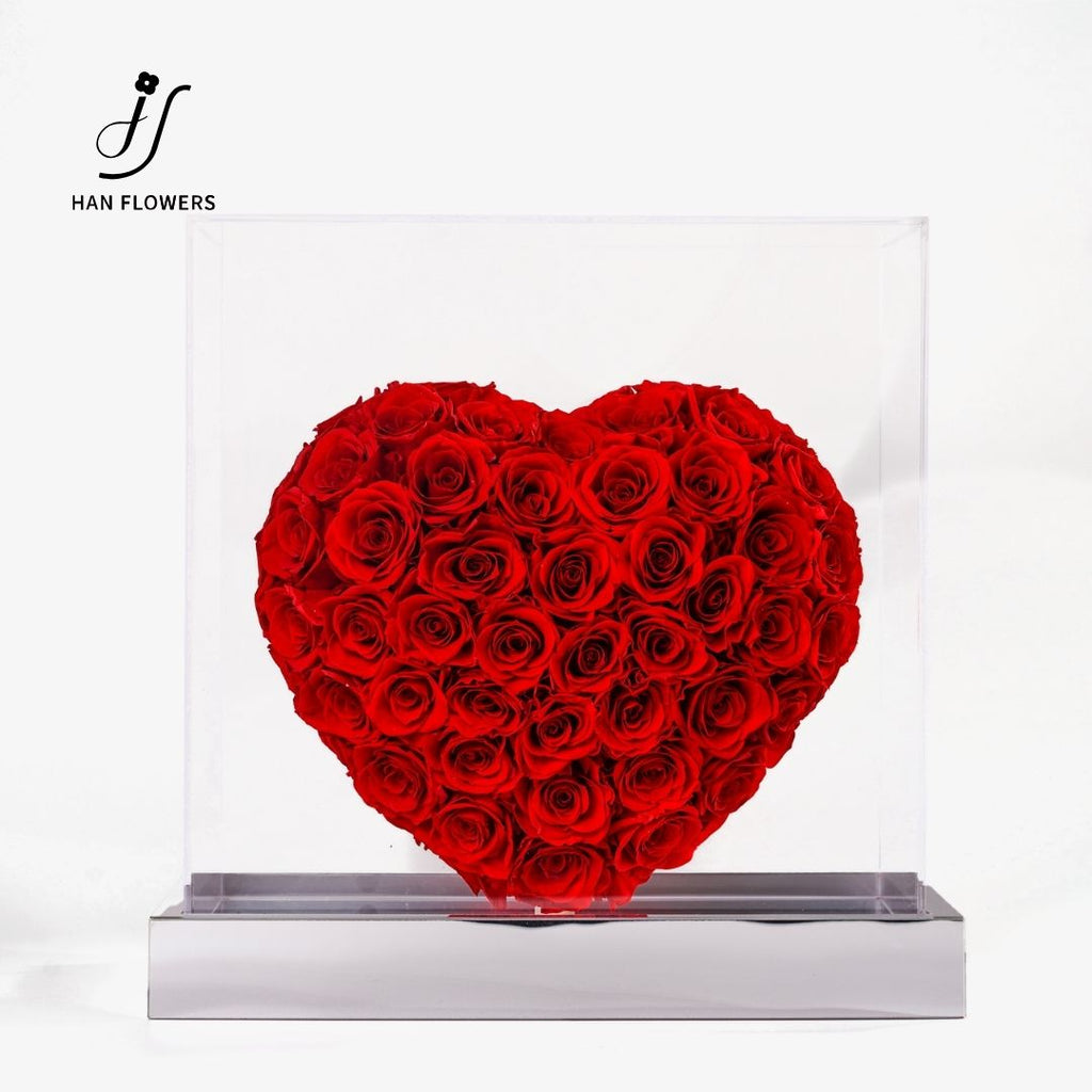 3D Heart-Shaped Eternal Preserved Roses