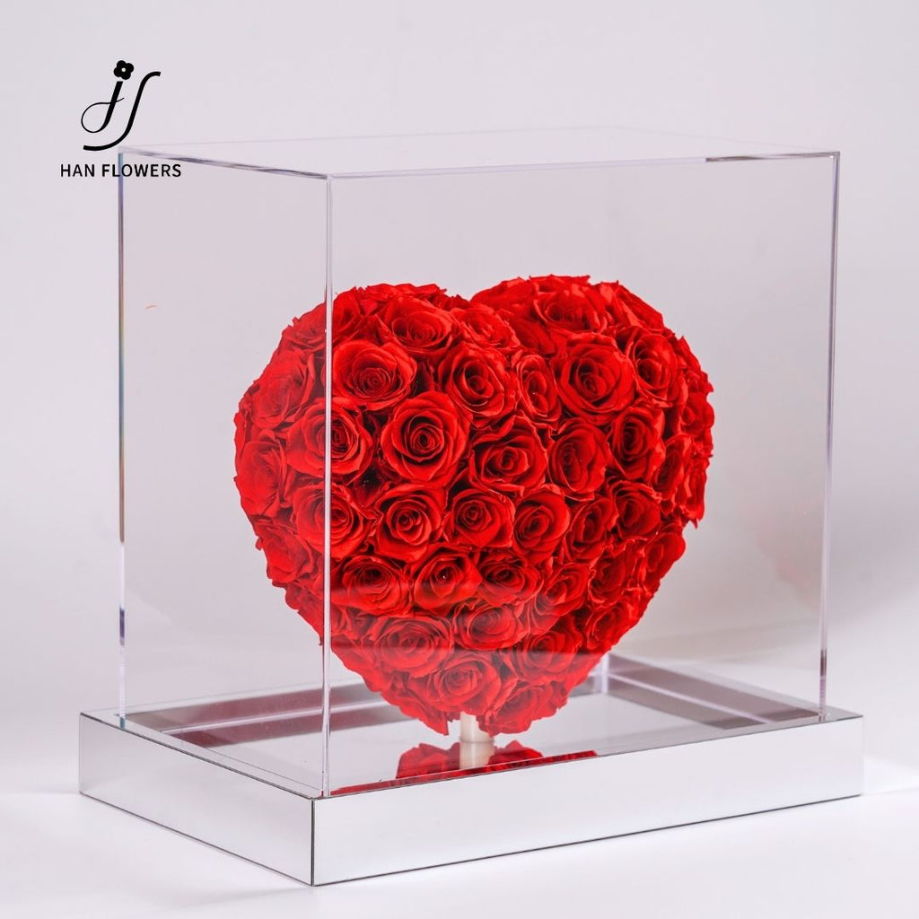 3D Heart-Shaped Eternal Preserved Roses