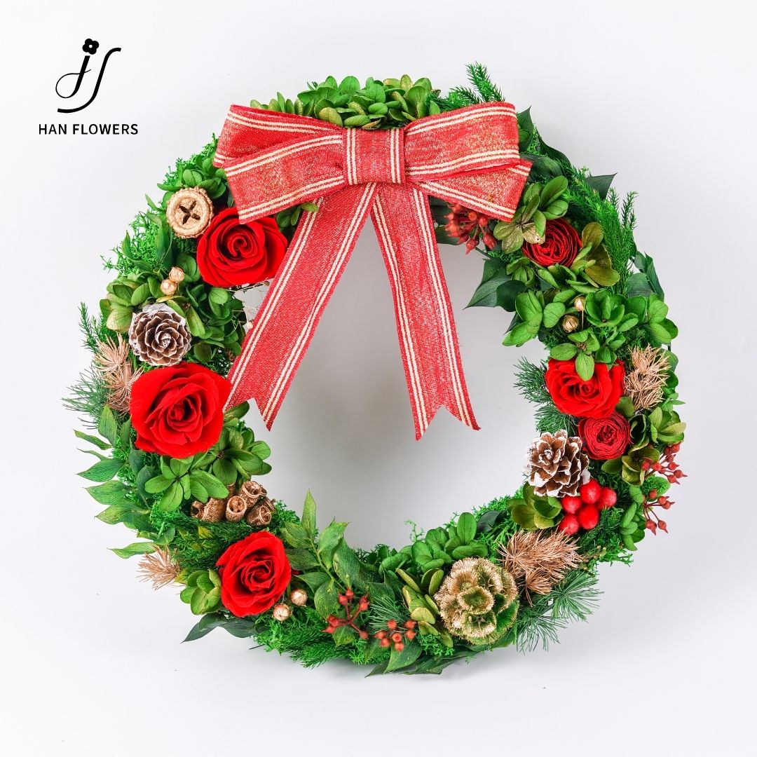Preserved Rose Christmas Wreath