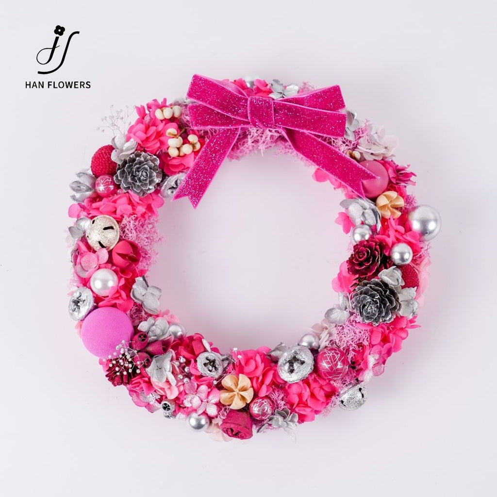 Pink Sparkling Christmas Wreath