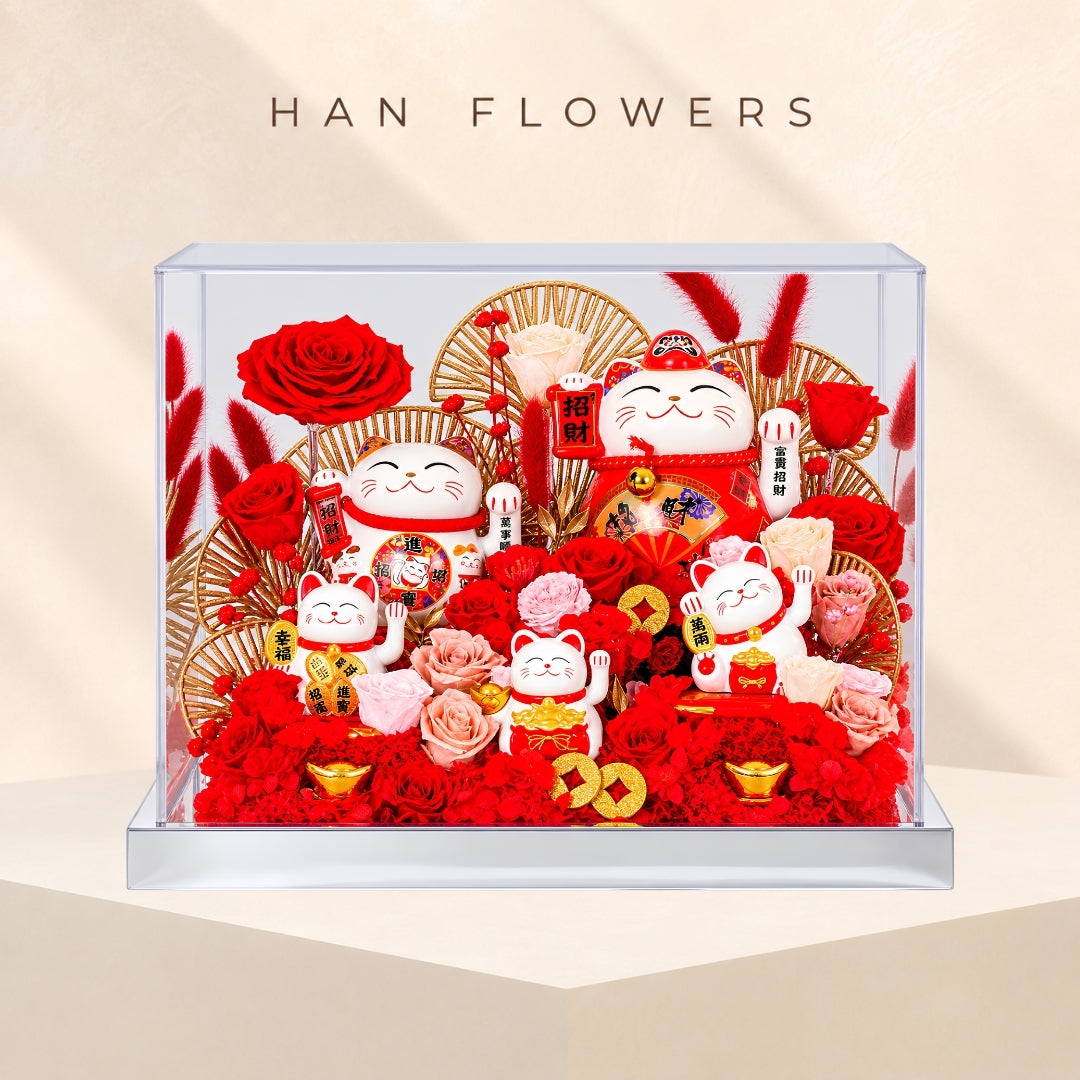 Five Blessings Lucky Cat Ornament