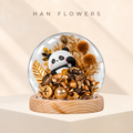 Vintage Gold Fortune Panda LED Dome