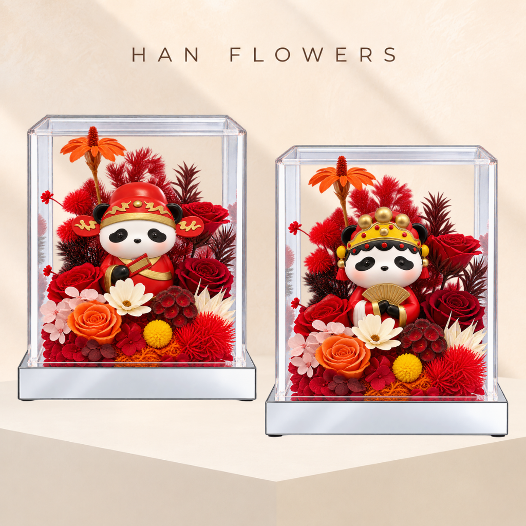 Chinese Opera Panda Preserved Rose