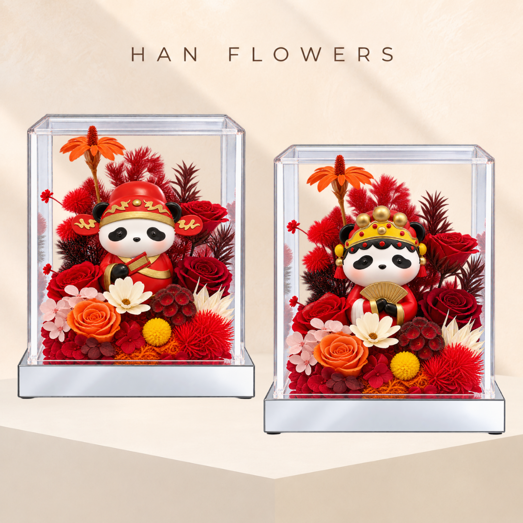 Chinese Opera Panda Preserved Rose