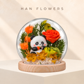 Cutie Panda Preserved Flower LED Globe
