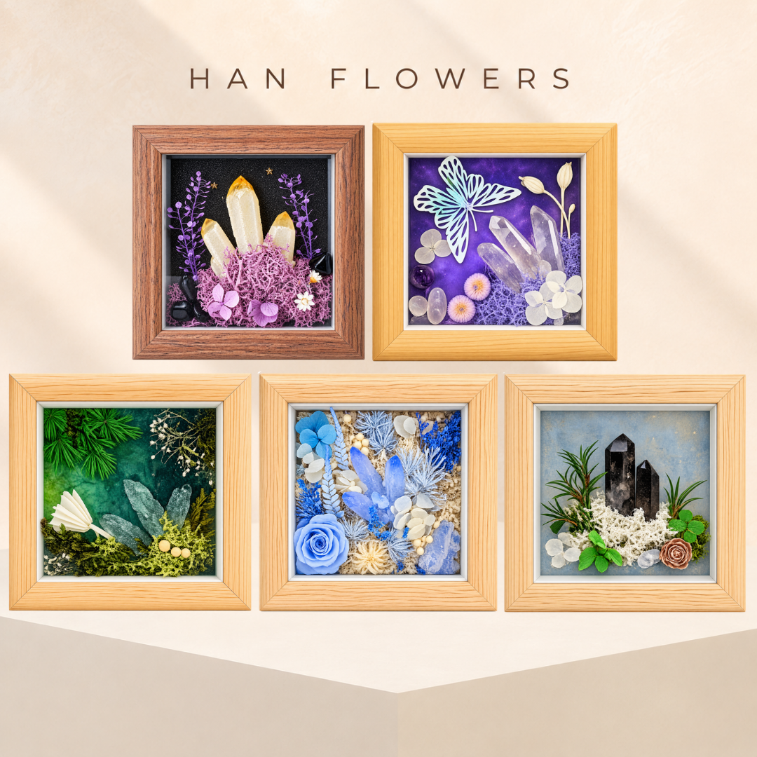Crystal Bloom Preserved Flower Frame