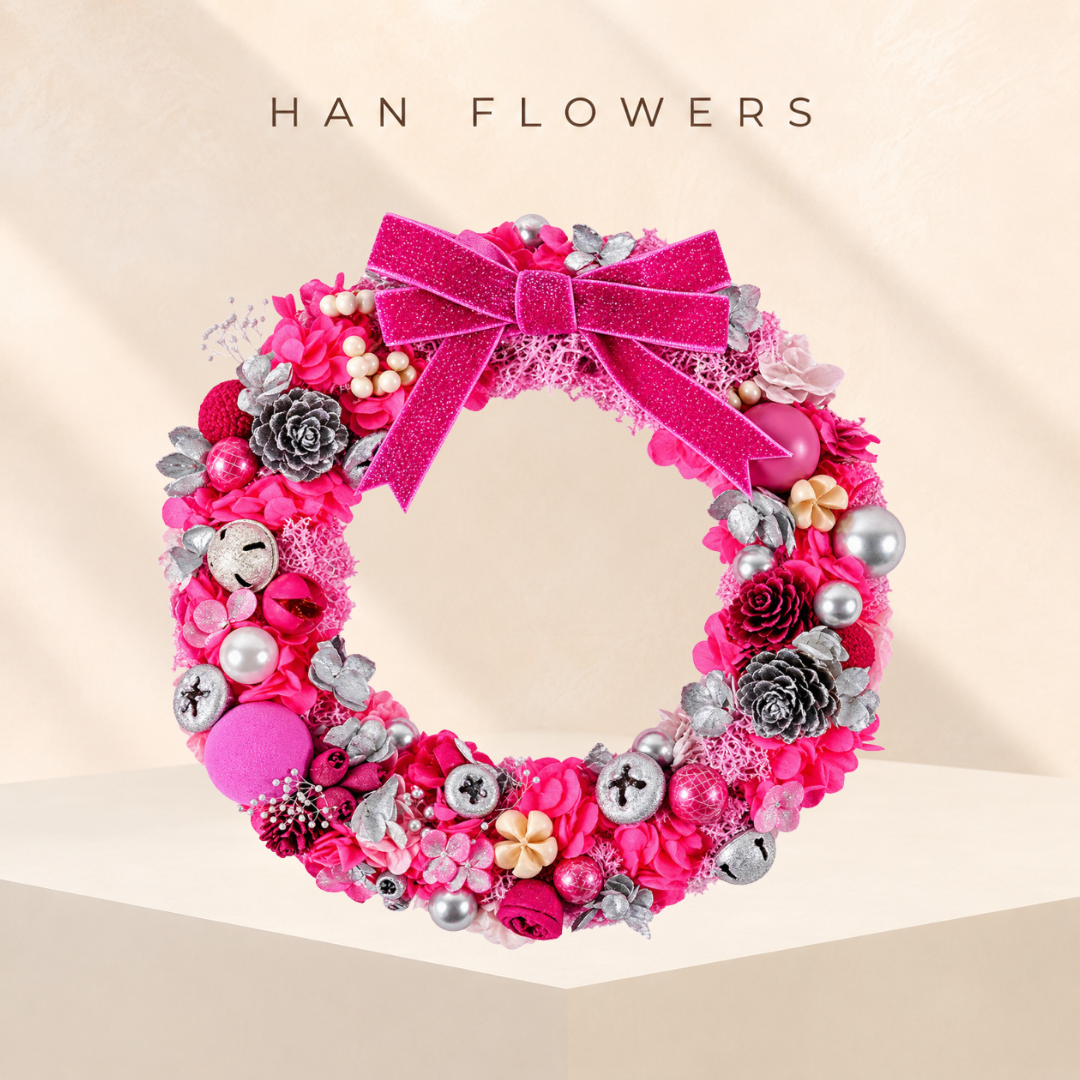 Pink Sparkling Christmas Wreath