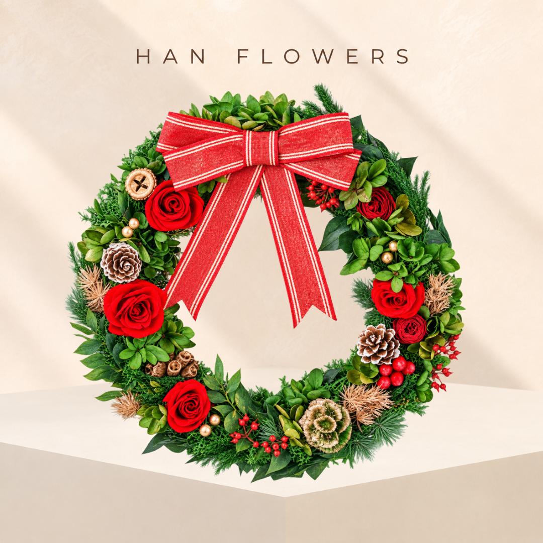 Preserved Rose Christmas Wreath
