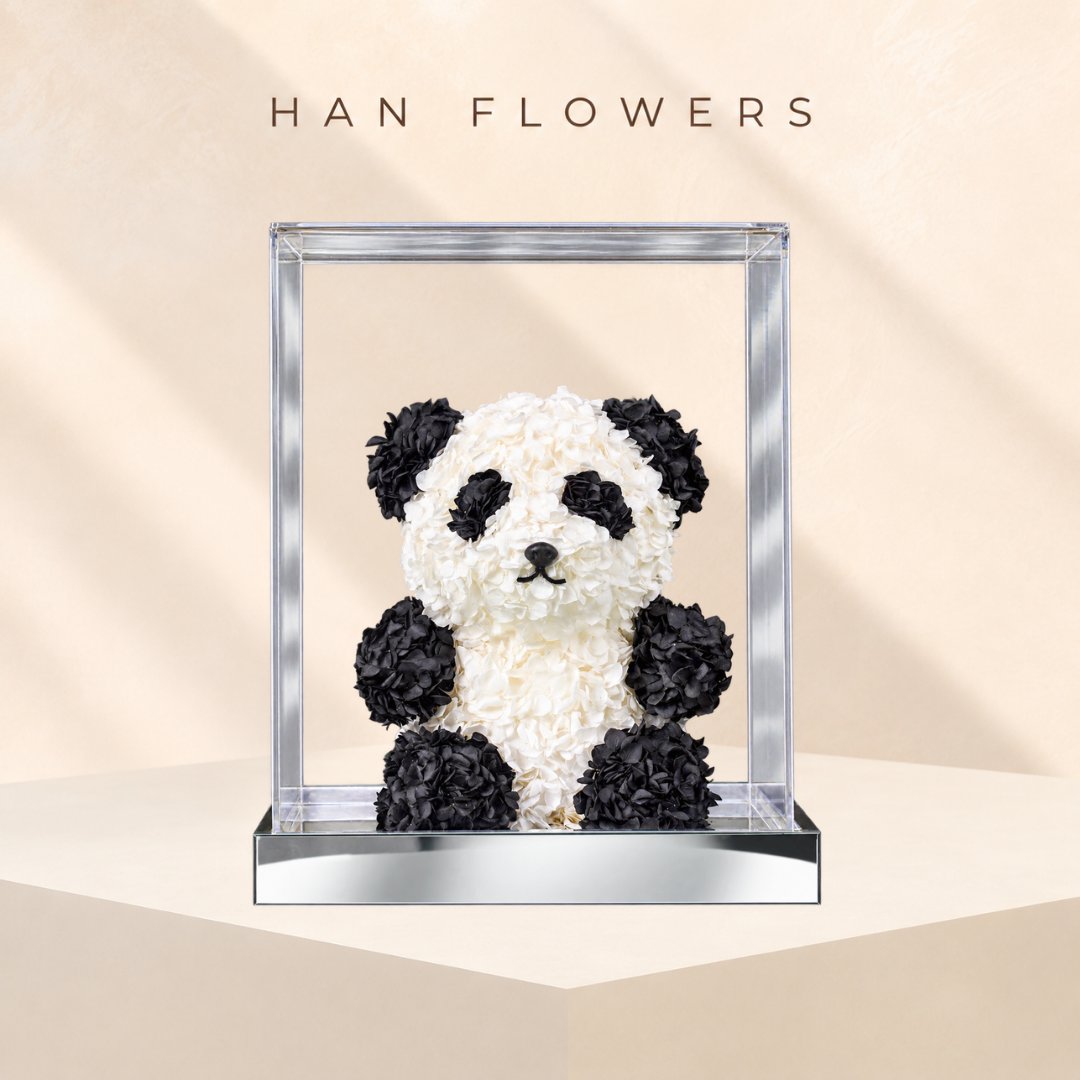 Black & White Panda Preserved Flowers