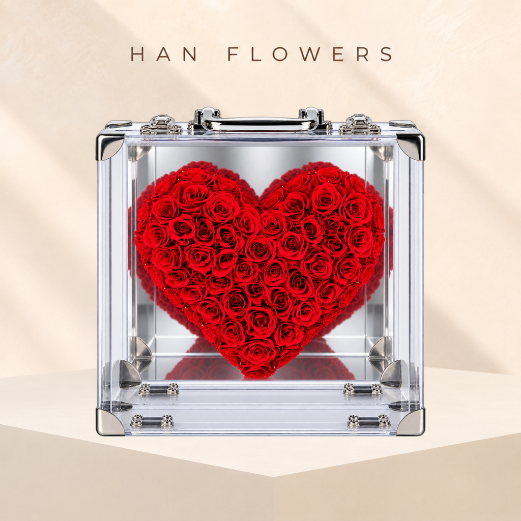 Heart Mirror Preserved Rose Carry Box