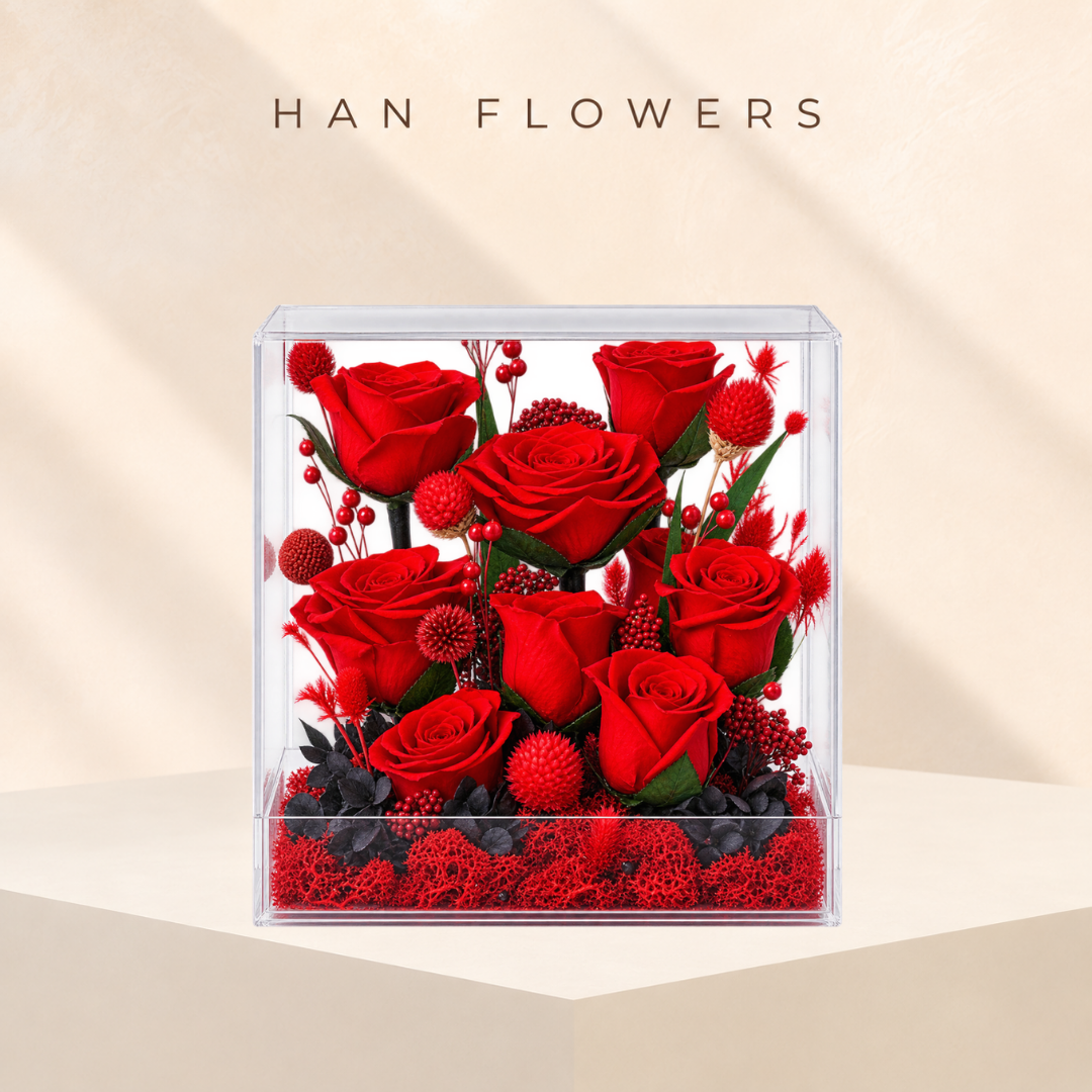 Preserved Rose Garden Acrylic Box