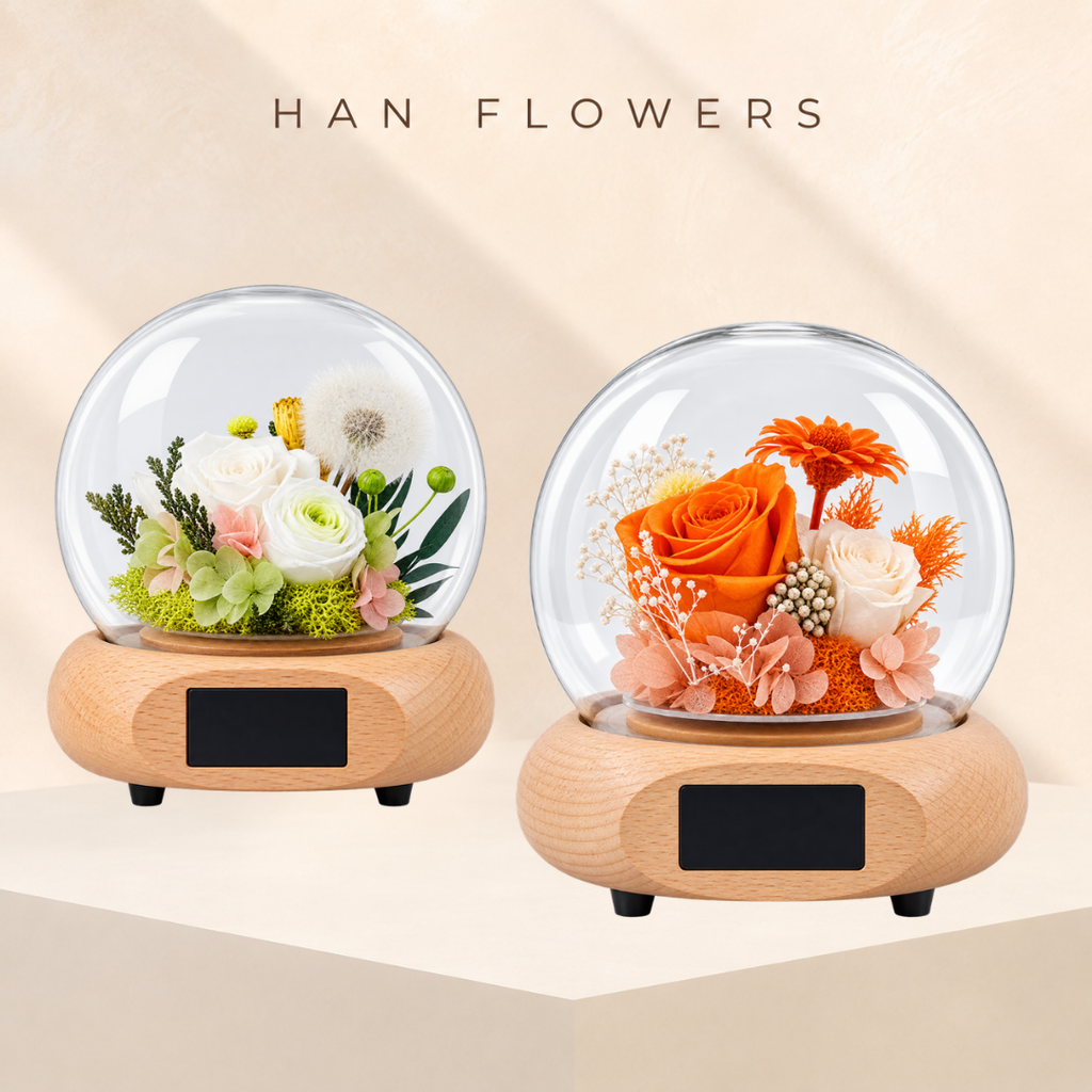 Floral Bluetooth Speaker Alarm Clock with LED Light