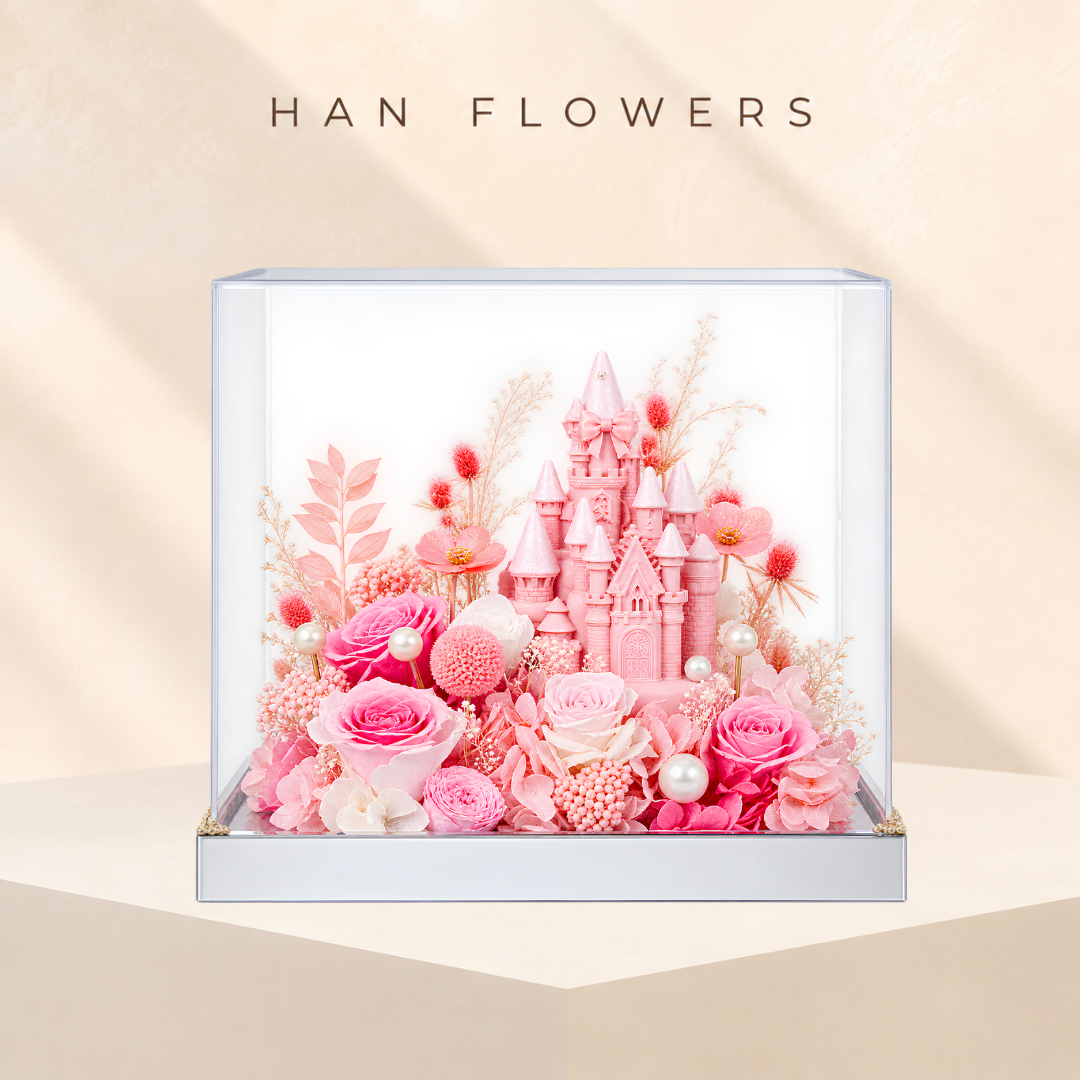 Blooming Pink Castle Preserved Flowers