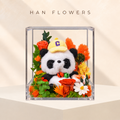 Orange DunDun Panda Preserved Rose Gift