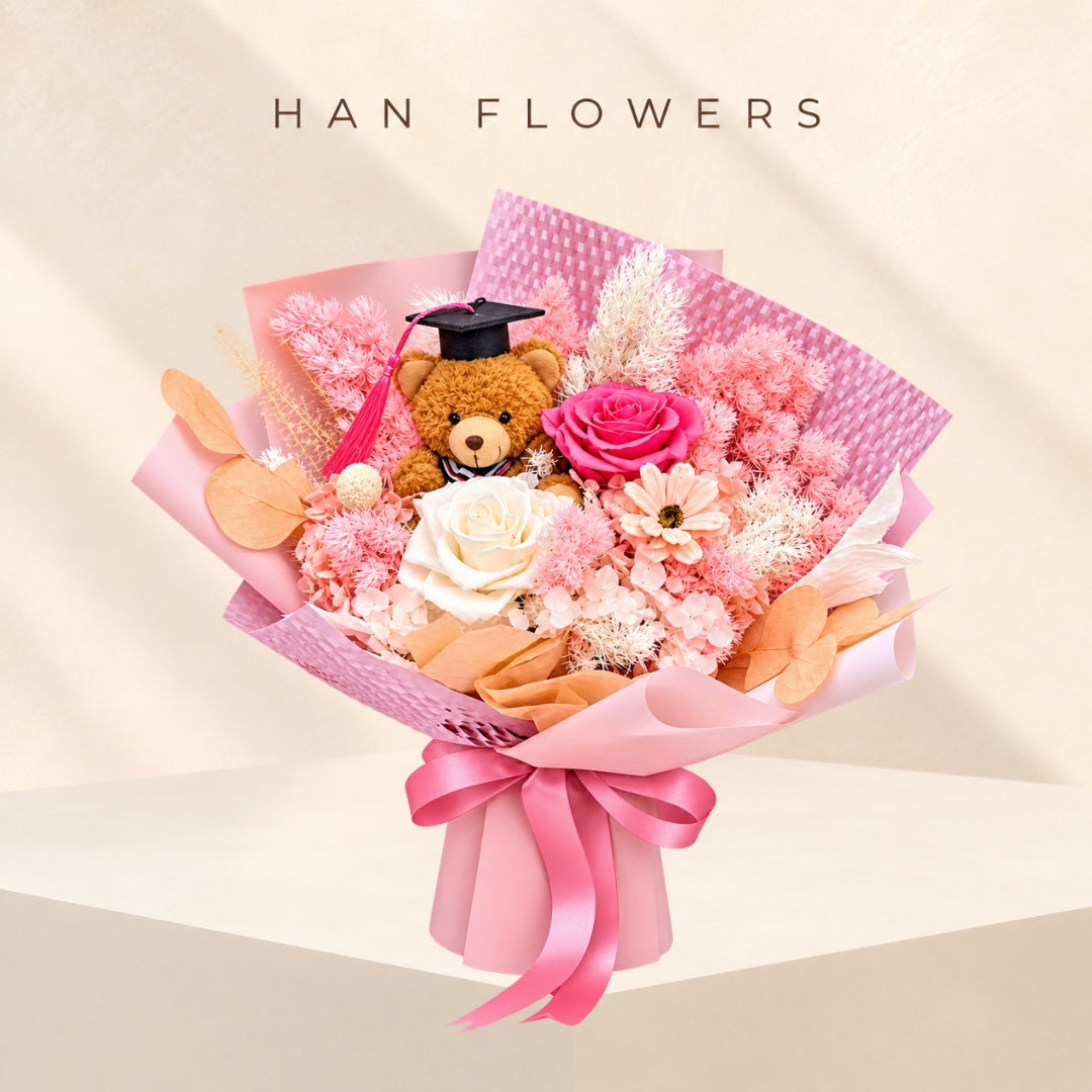 Rosy HorizonsGraduation Preserved Bouquet (M)