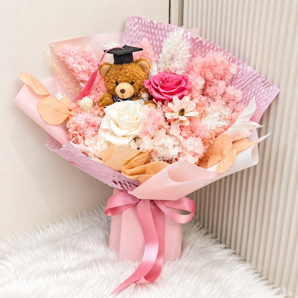 Rosy HorizonsGraduation Preserved Bouquet (M)