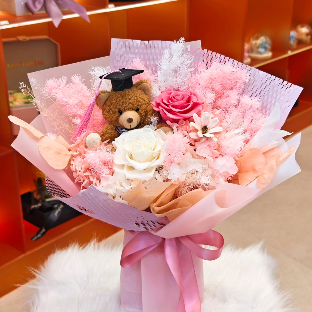 Rosy HorizonsGraduation Preserved Bouquet (M)