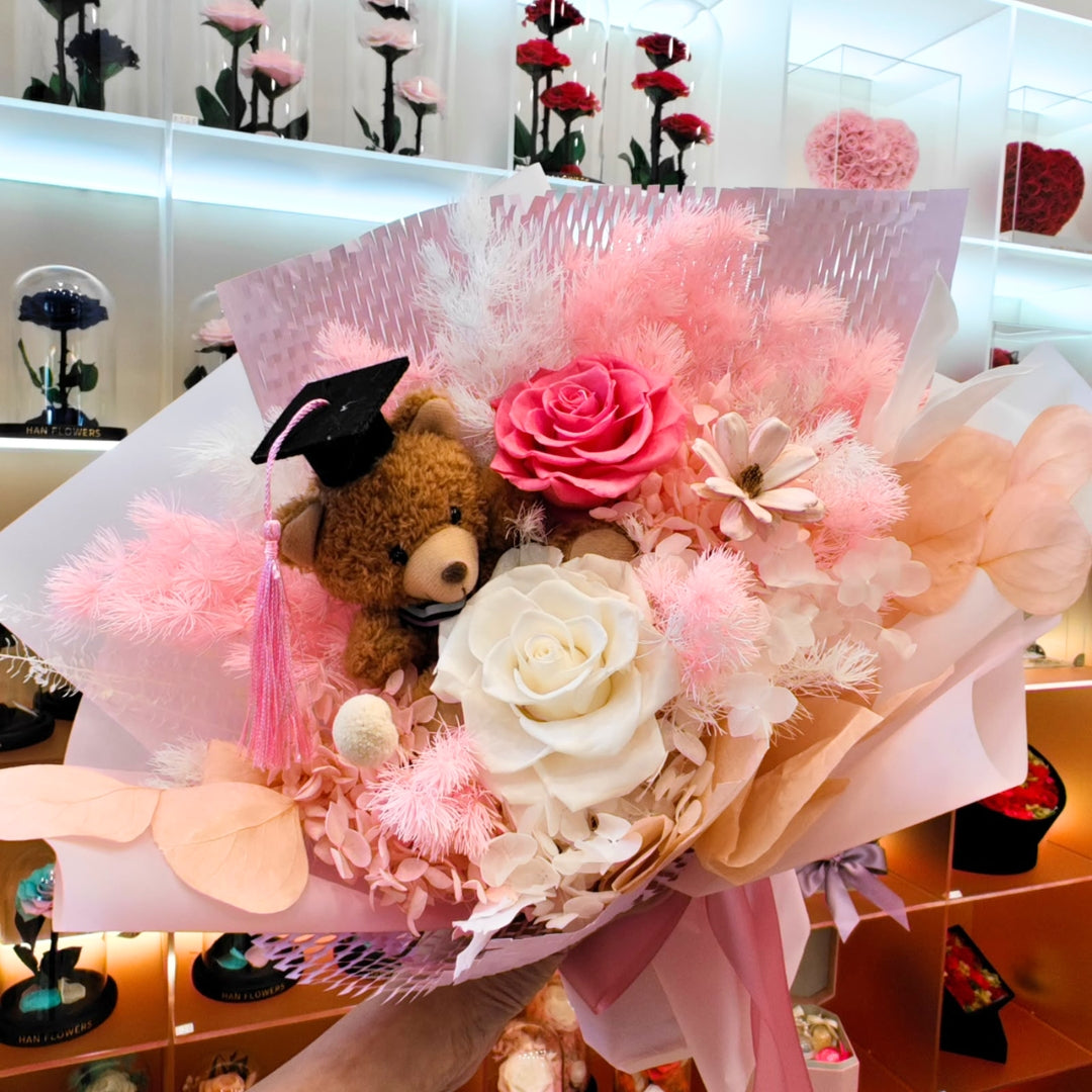 Rosy HorizonsGraduation Preserved Bouquet (M)