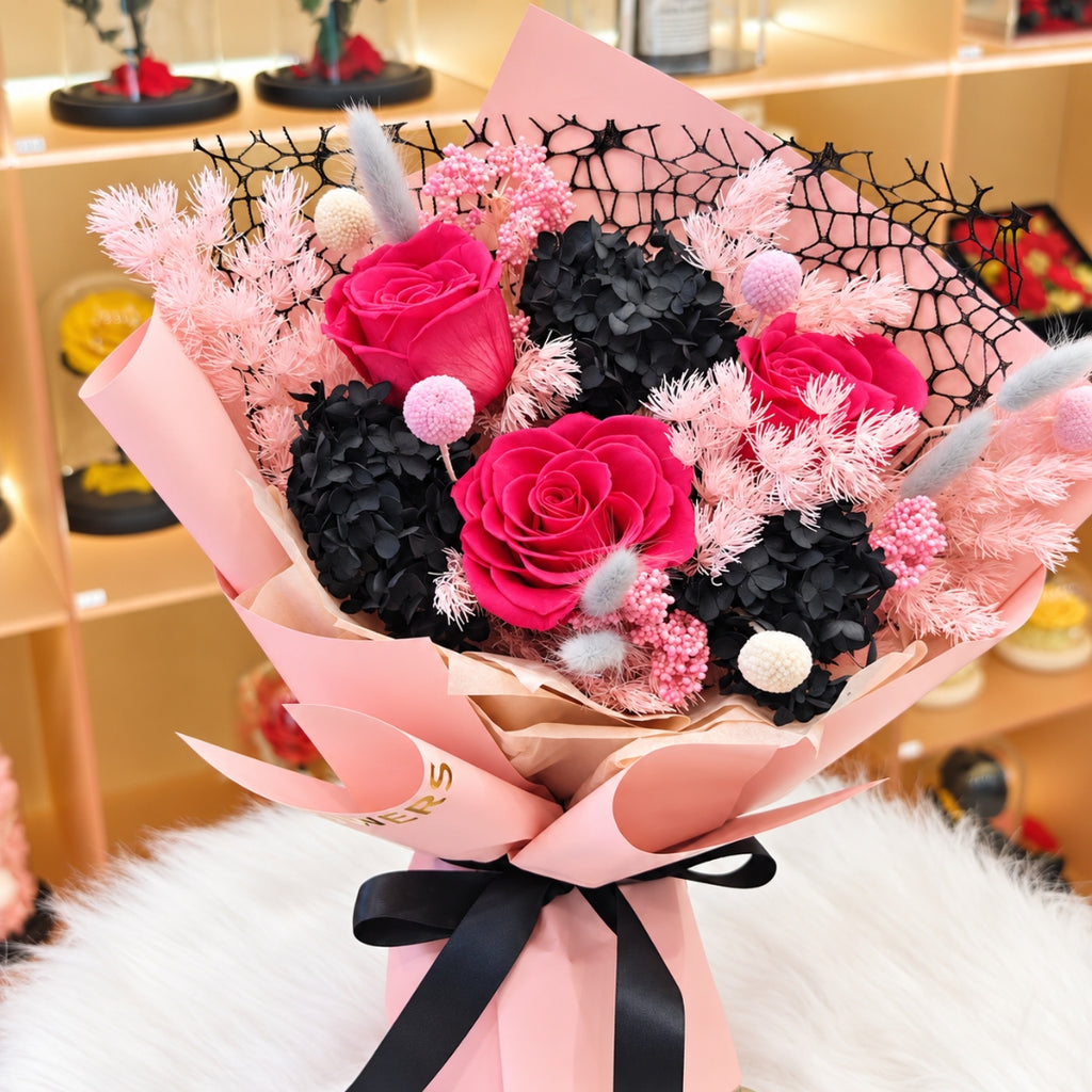 Black Pink Preserved Bouquet (S)