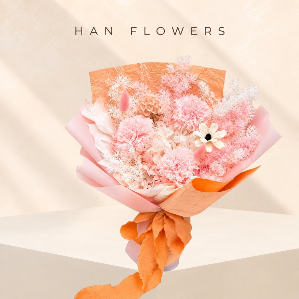 Apricot Reverie Carnation Preserved Bouquet (S)