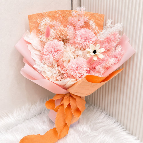 Apricot Reverie Carnation Preserved Bouquet (S)