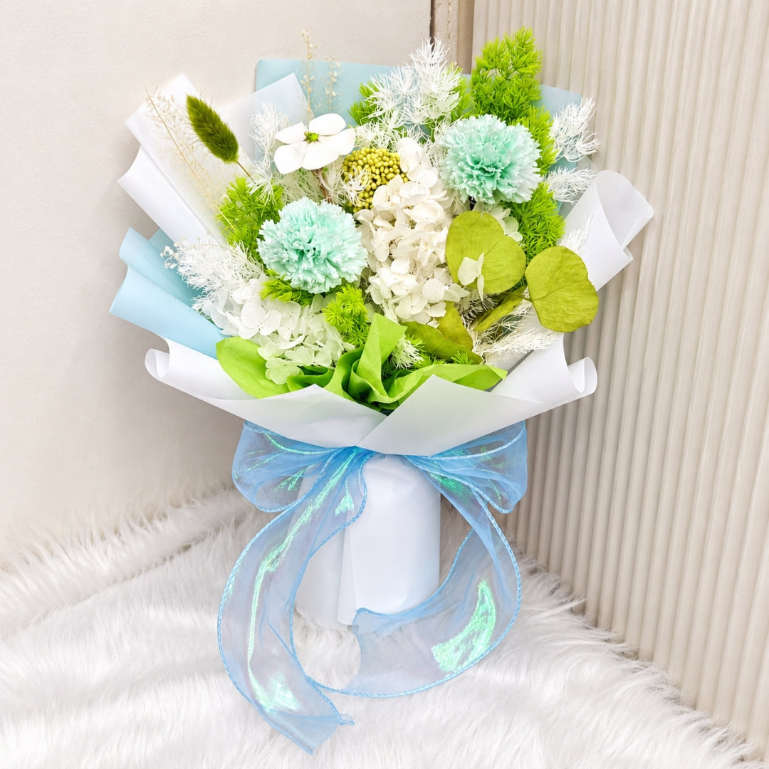 Jade Whisper Carnation Preserved Bouquet (S)