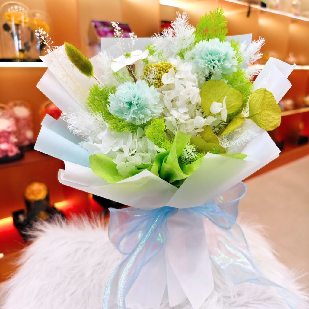 Jade Whisper Carnation Preserved Bouquet (S)