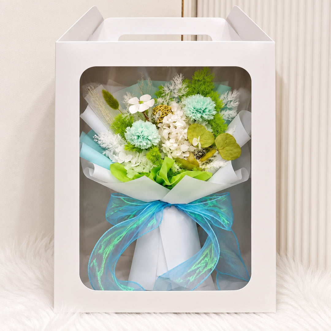Jade Whisper Carnation Preserved Bouquet (S)