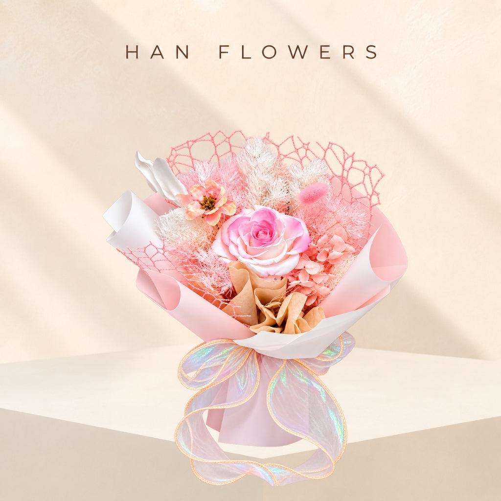 Pinky Pearl Preserved Bouquet (XS)