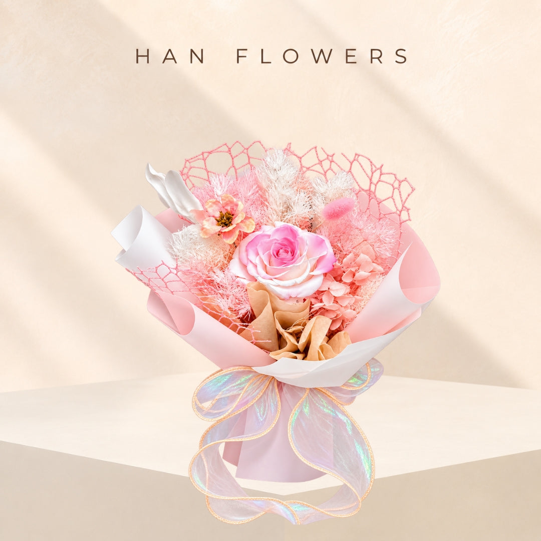 Pinky Pearl Preserved Bouquet (XS)