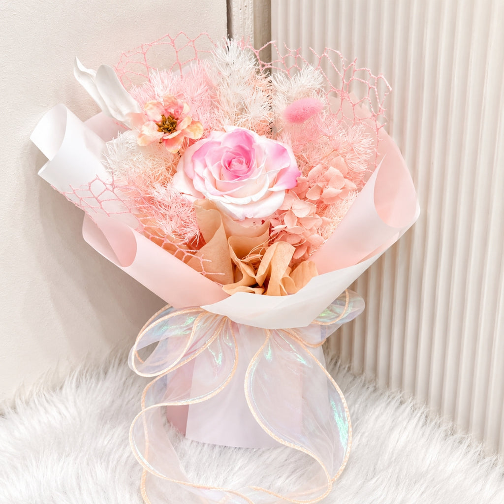 Pinky Pearl Preserved Bouquet (XS)