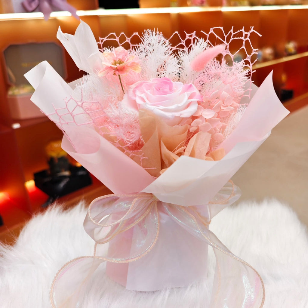 Pinky Pearl Preserved Bouquet (XS)