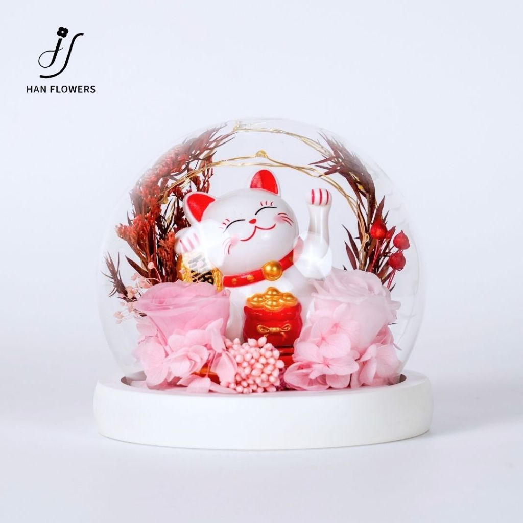 Crystal Lucky Cat Ornament