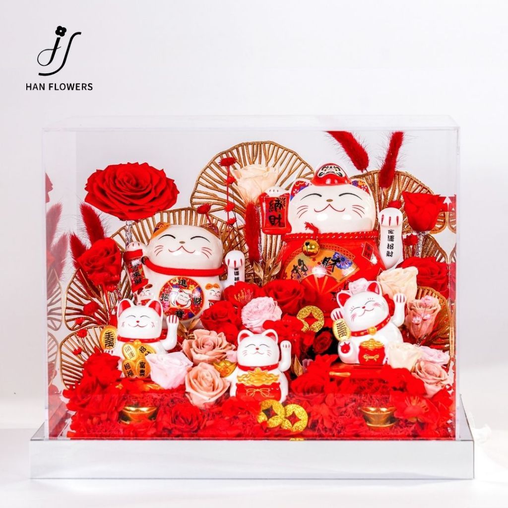 Five Blessings Lucky Cat Ornament