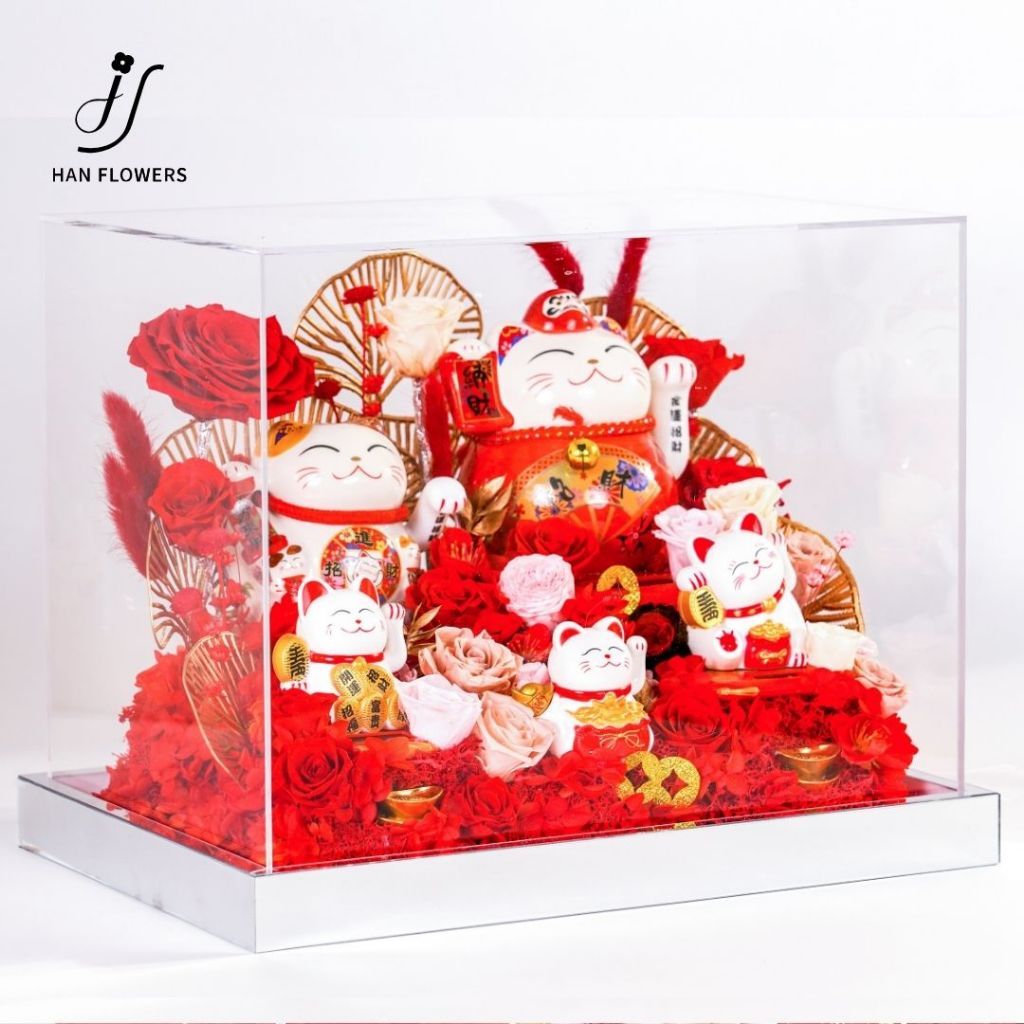 Five Blessings Lucky Cat Ornament