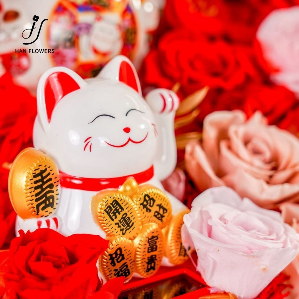 Five Blessings Lucky Cat Ornament