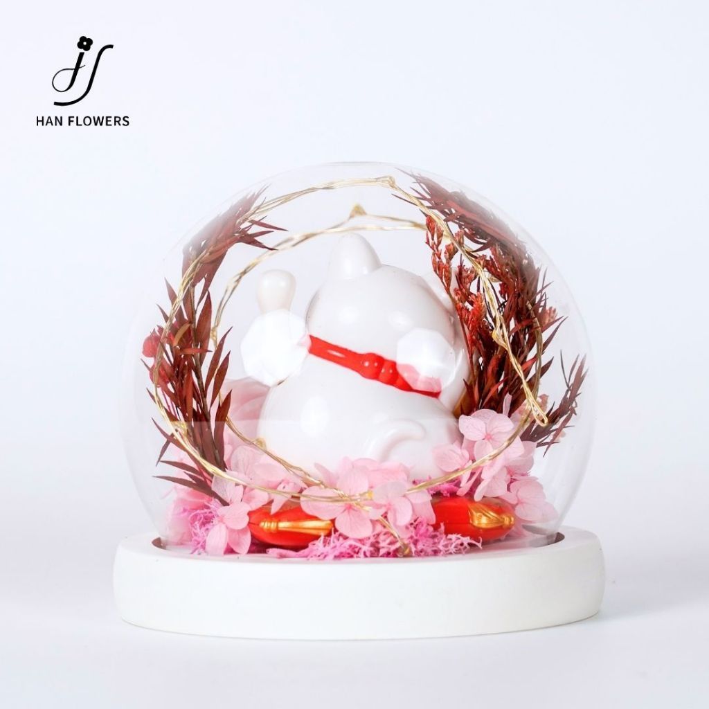 Crystal Lucky Cat Ornament