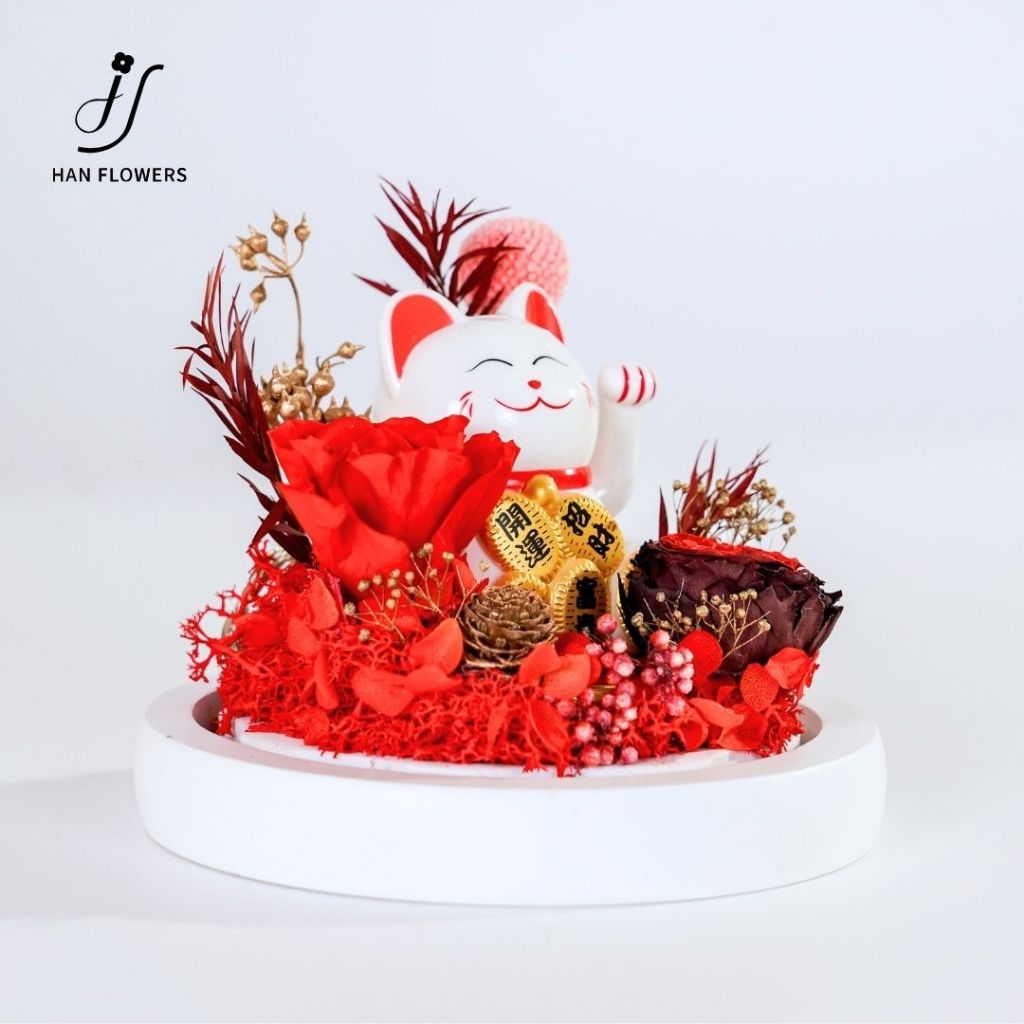 Crystal Lucky Cat Ornament