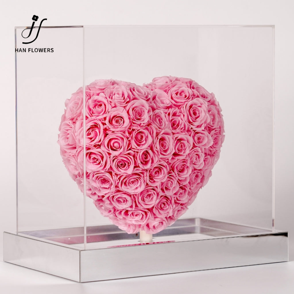 3D Heart-Shaped Eternal Preserved Roses