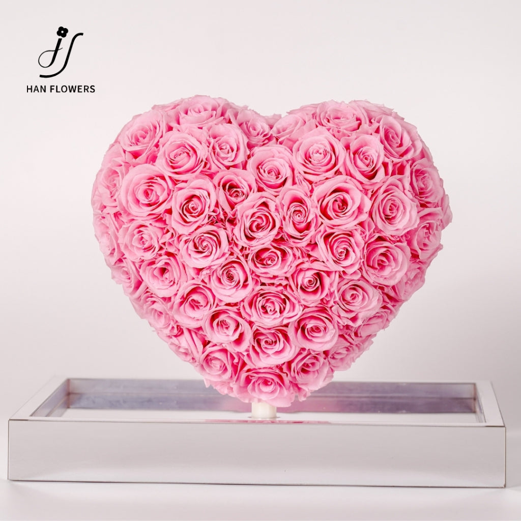 3D Heart-Shaped Eternal Preserved Roses
