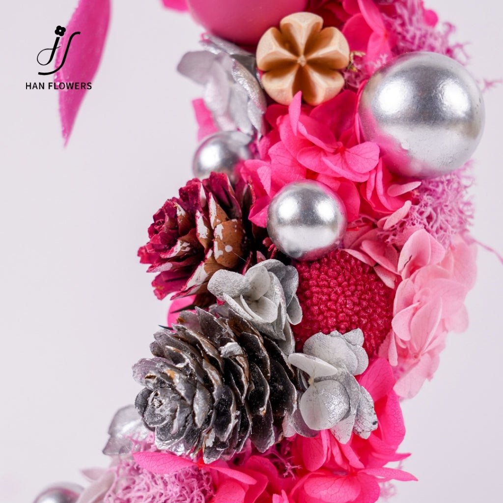 Pink Sparkling Christmas Wreath