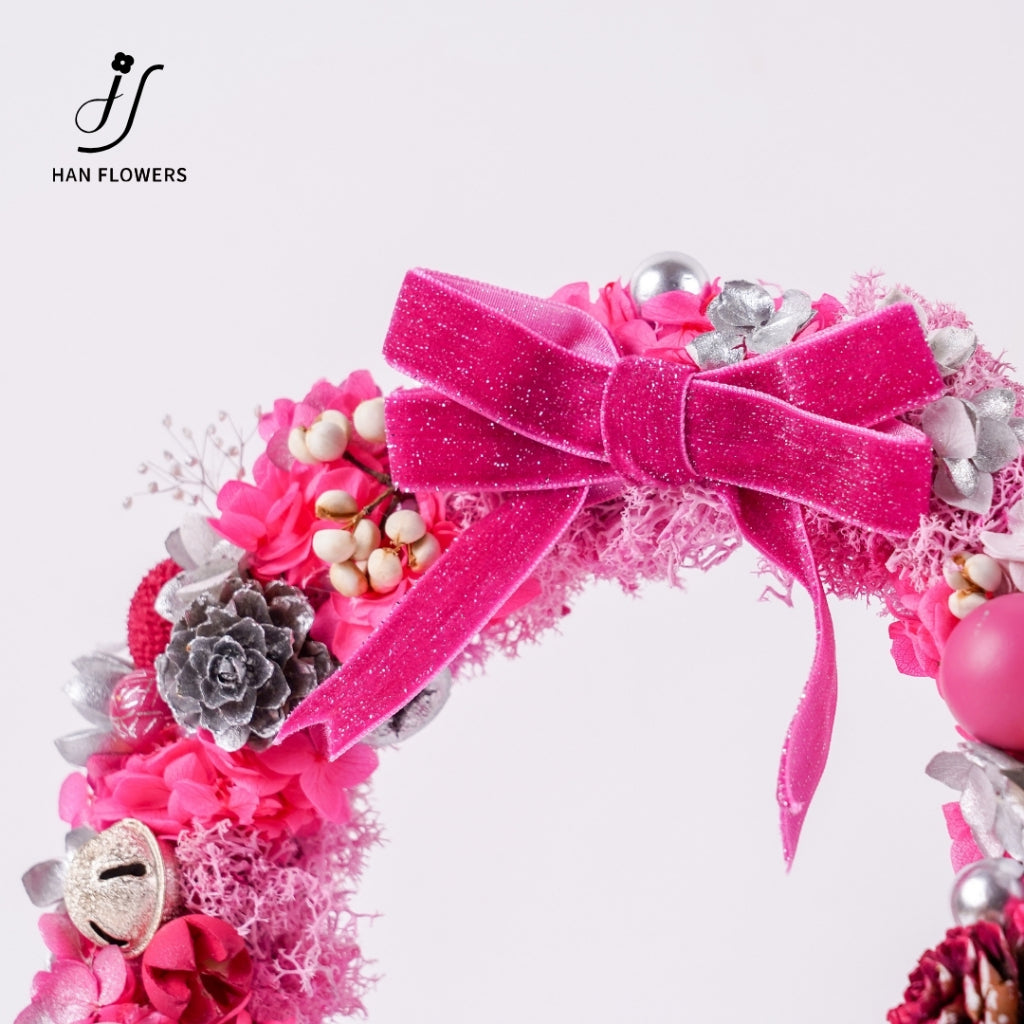 Pink Sparkling Christmas Wreath