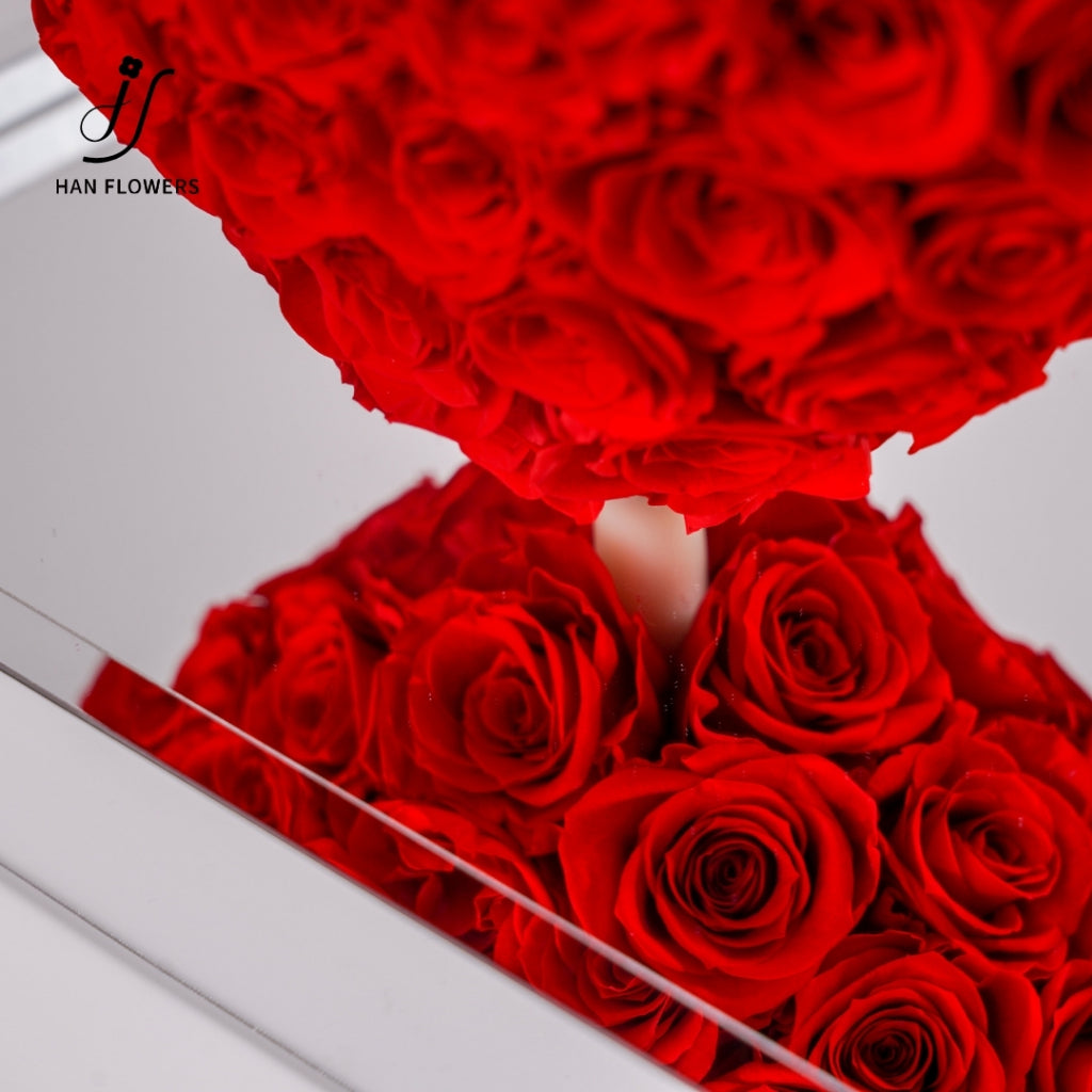 3D Heart-Shaped Eternal Preserved Roses