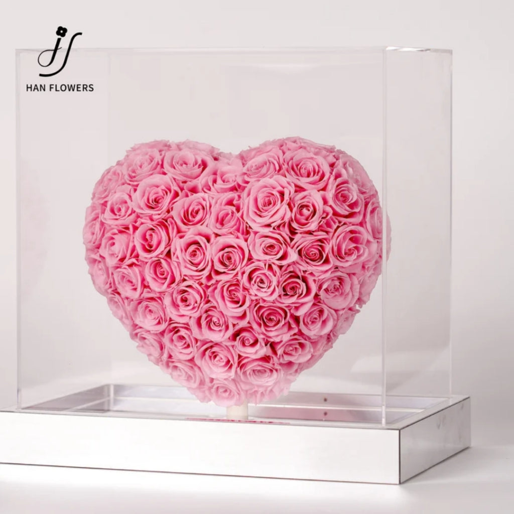 3D Heart-Shaped Eternal Preserved Roses