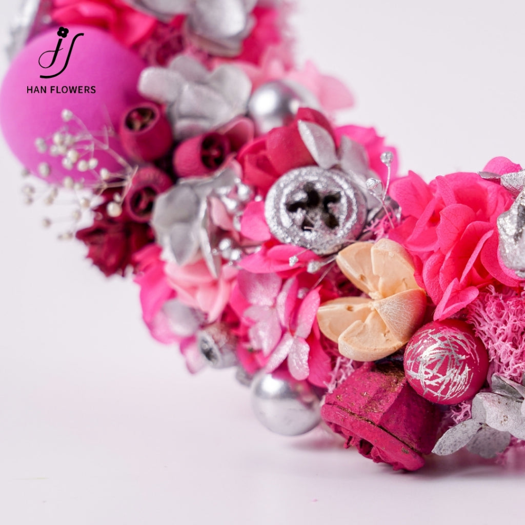 Pink Sparkling Christmas Wreath