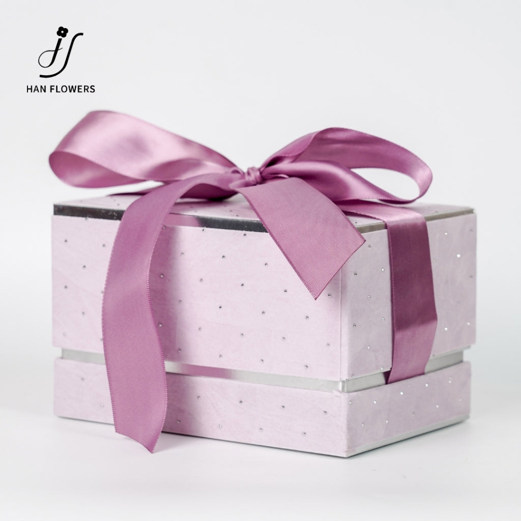 Purple Pink Preserved Flower Gift Box