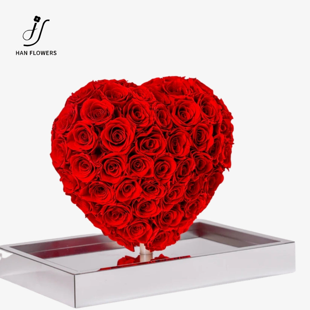 3D Heart-Shaped Eternal Preserved Roses